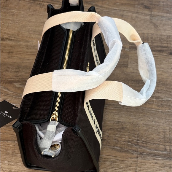 Kate Spade Black Tote with Tan Straps - Picture 3 of 5